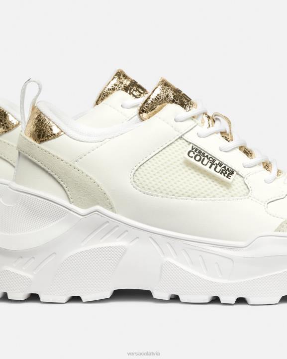 zelts un balts kurpes Versace 806B2264 sievietes spīdtreka kedas