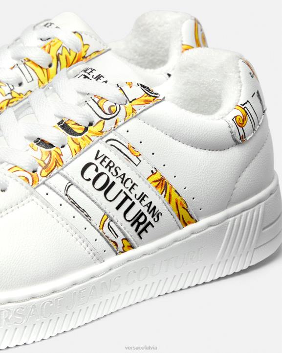 zelts un balts kurpes Versace 806B2295 sievietes logo brush couture meyssa kedas