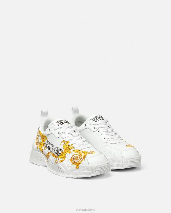 zelts un balts kurpes Versace 806B2310 sievietes stargaze logo couture kedas