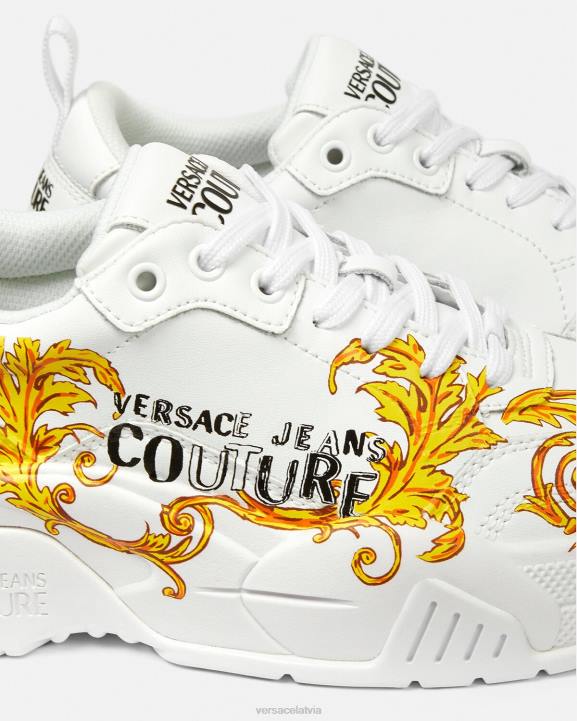 zelts un balts kurpes Versace 806B2310 sievietes stargaze logo couture kedas