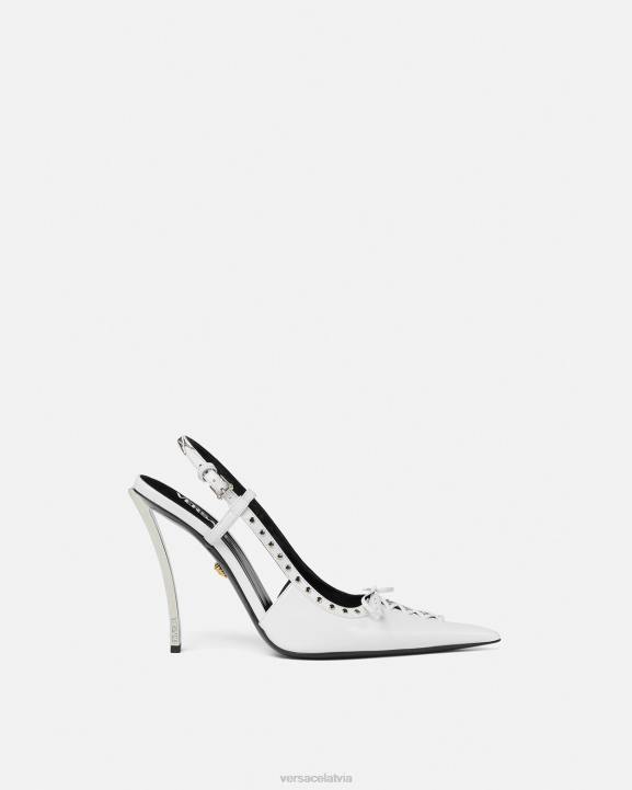 balts kurpes Versace 806B383 sievietes šņorīti pin-point slingback sūkņi