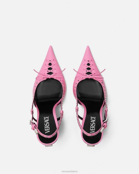rozā kurpes Versace 806B389 sievietes šņorīti pin-point slingback sūkņi