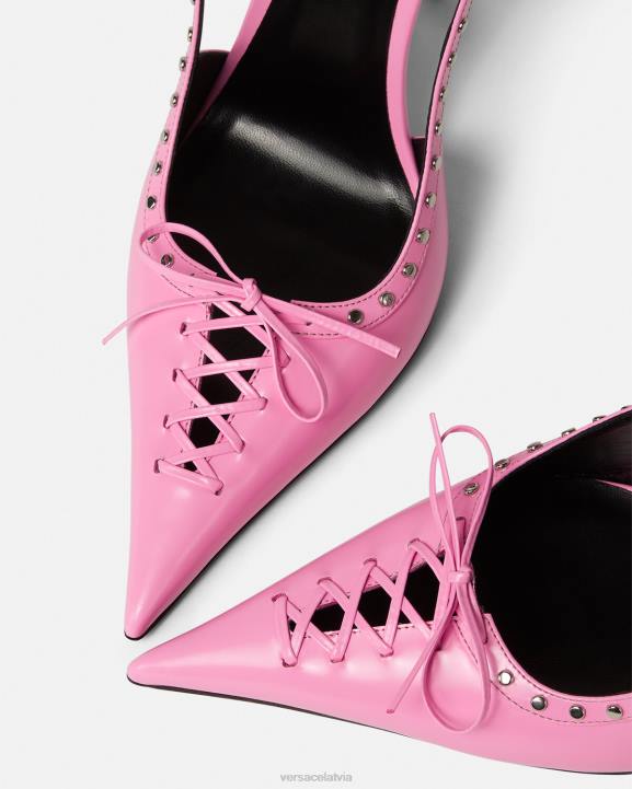 rozā kurpes Versace 806B389 sievietes šņorīti pin-point slingback sūkņi