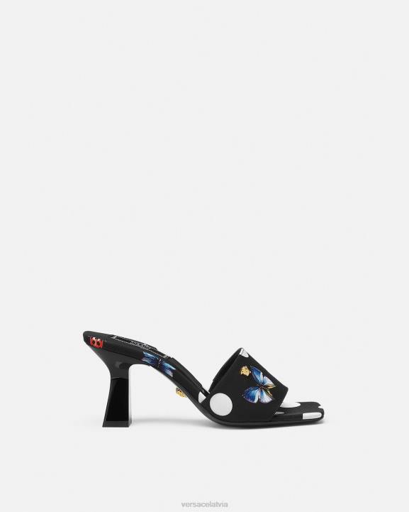 drukāt kurpes Versace 806B432 sievietes tauriņi audekls mūļi