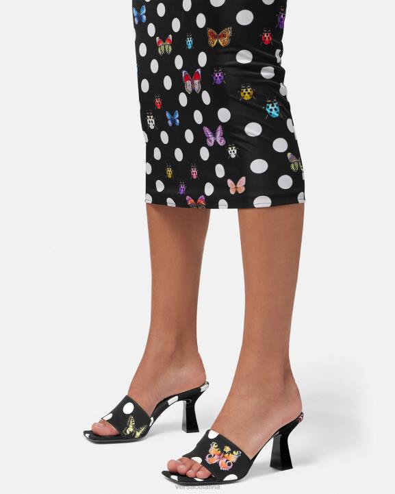 drukāt kurpes Versace 806B432 sievietes tauriņi audekls mūļi