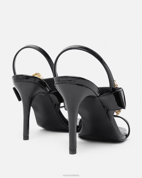 melns kurpes Versace 806B2257 sievietes baroka stila emīlijas slingback sandales