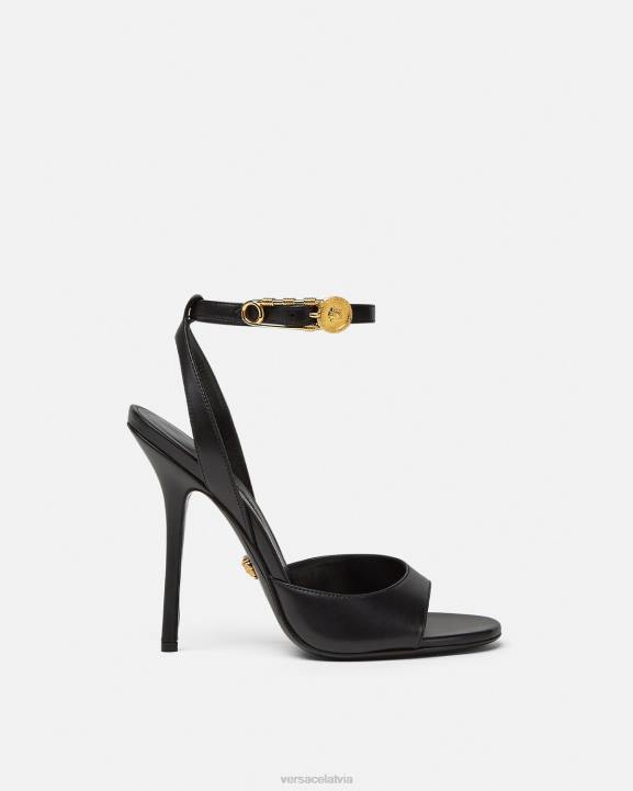 melns kurpes Versace 806B449 sievietes drošības adatas augstpapēžu sandales