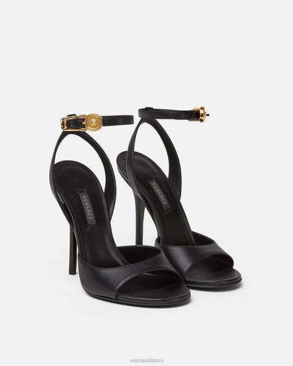 melns kurpes Versace 806B449 sievietes drošības adatas augstpapēžu sandales