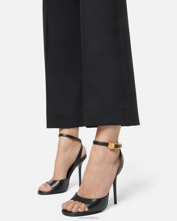 melns kurpes Versace 806B449 sievietes drošības adatas augstpapēžu sandales