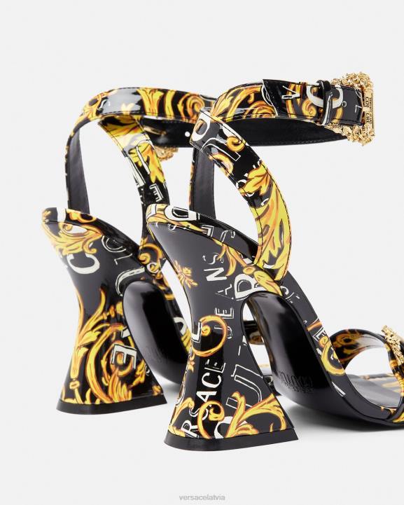 melns & zelts kurpes Versace 806B2292 sievietes kirsten logo couture sandales