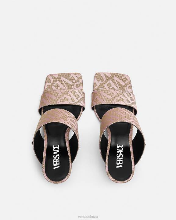 rozā kurpes Versace 806B440 sievietes visur augstpapēžu mūļi