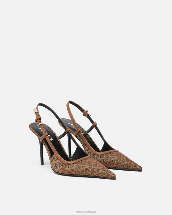 brūns kurpes Versace 806B481 sievietes visa veida sling-back sūkņi
