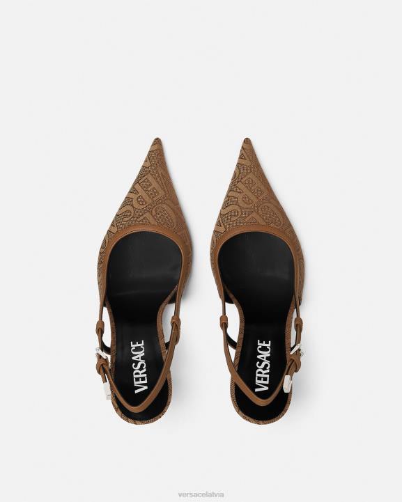 brūns kurpes Versace 806B481 sievietes visa veida sling-back sūkņi