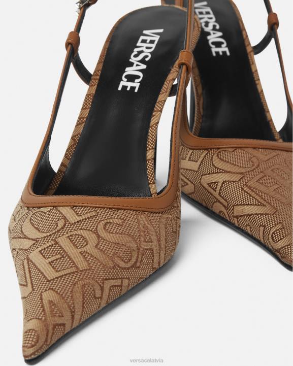 brūns kurpes Versace 806B481 sievietes visa veida sling-back sūkņi
