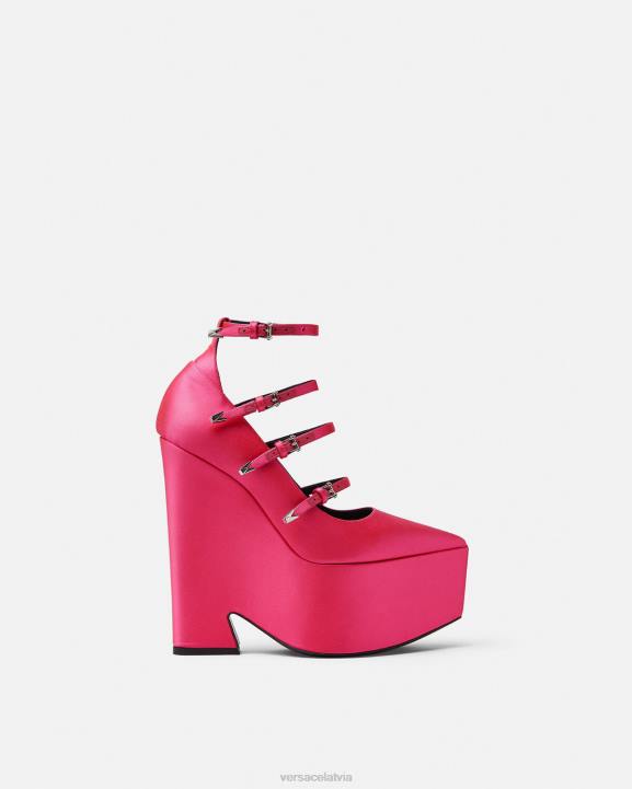 fuksija kurpes Versace 806B495 sievietes tempest satīna platformas sūkņi
