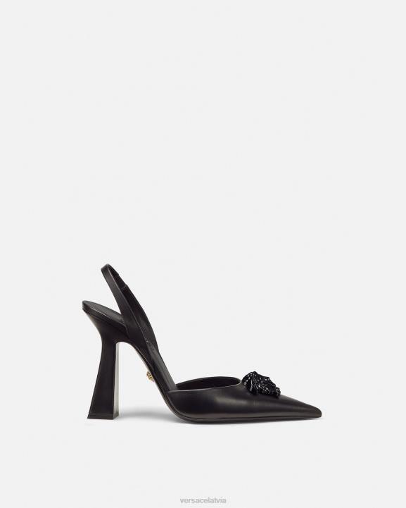 melns kurpes Versace 806B489 sievietes la medusa sling-back sūkņi
