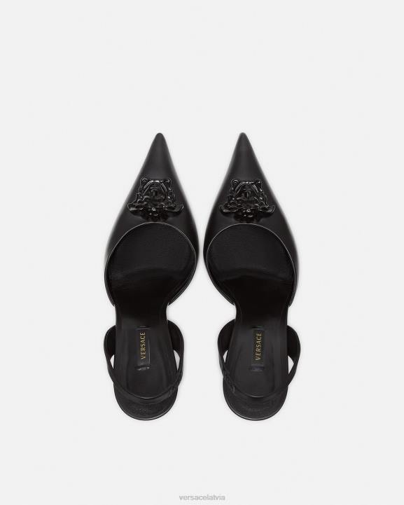 melns kurpes Versace 806B489 sievietes la medusa sling-back sūkņi