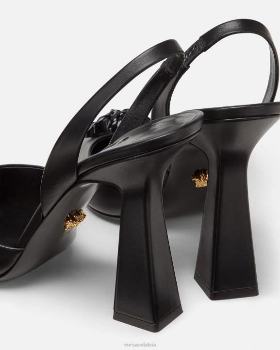 melns kurpes Versace 806B489 sievietes la medusa sling-back sūkņi