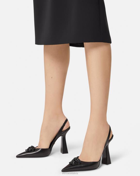 melns kurpes Versace 806B489 sievietes la medusa sling-back sūkņi