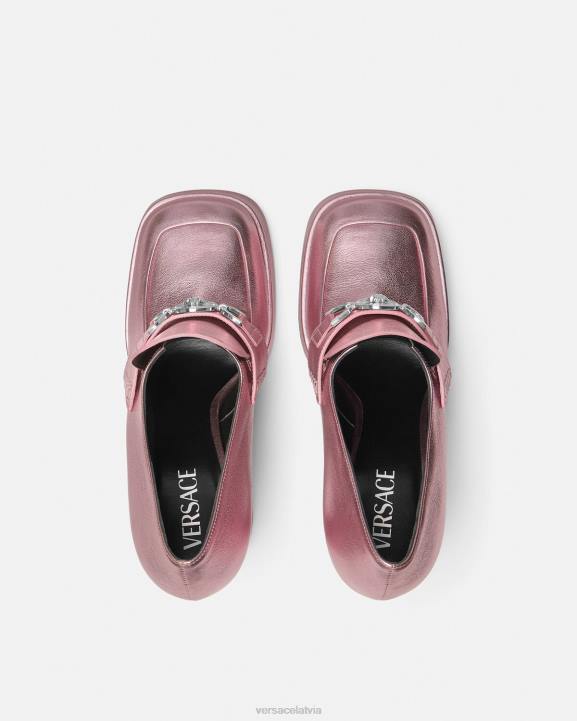 rozā kurpes Versace 806B484 sievietes medusa \'95 metāla platformas sūkņi