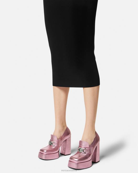 rozā kurpes Versace 806B484 sievietes medusa \'95 metāla platformas sūkņi
