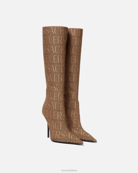 brūns kurpes Versace 806B475 sievietes visapkārt zābaki līdz ceļiem