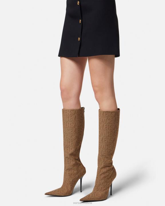 brūns kurpes Versace 806B475 sievietes visapkārt zābaki līdz ceļiem