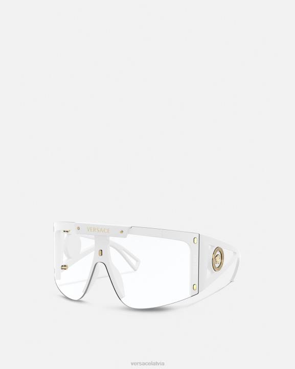 balts melns Piederumi Versace 806B671 sievietes medusa ikonu vairoga saulesbrilles