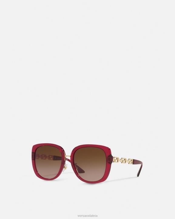 bordo Piederumi Versace 806B666 sievietes greca saulesbrilles