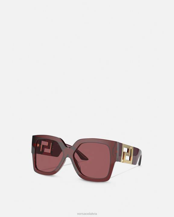 bordo Piederumi Versace 806B668 sievietes greca saulesbrilles