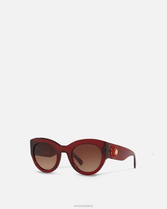 bordo Piederumi Versace 806B684 sievietes tribute jewel saulesbrilles