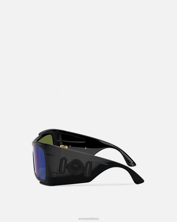 melns Piederumi Versace 806B605 sievietes maxi medusa biggie shield saulesbrilles