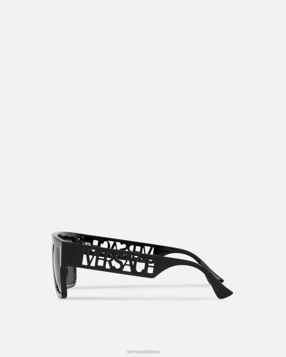 melns Piederumi Versace 806B618 sievietes 90. gadu vintage logo saulesbrilles