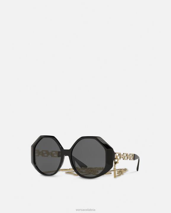 melns Piederumi Versace 806B685 sievietes greca saulesbrilles papildu fit