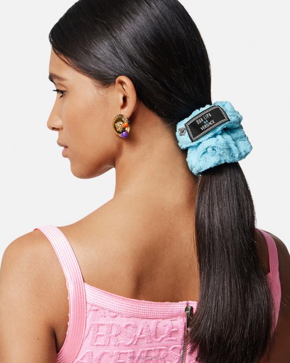 gaiši zils Piederumi Versace 806B867 sievietes Allover dvieļu scrunchie