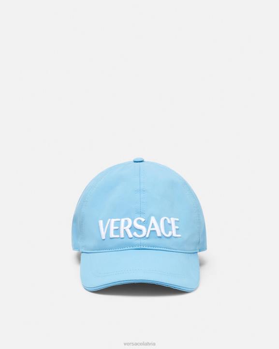 gaiši zils Piederumi Versace 806B872 sievietes beisbola cepure ar logotipu
