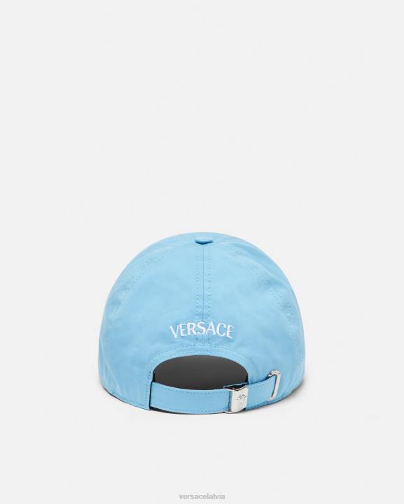 gaiši zils Piederumi Versace 806B872 sievietes beisbola cepure ar logotipu