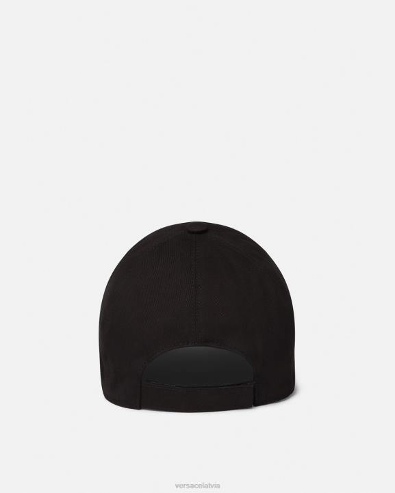 melns Piederumi Versace 806B878 sievietes izšūts logo vāciņš