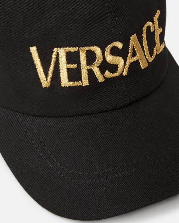 melns Piederumi Versace 806B878 sievietes izšūts logo vāciņš