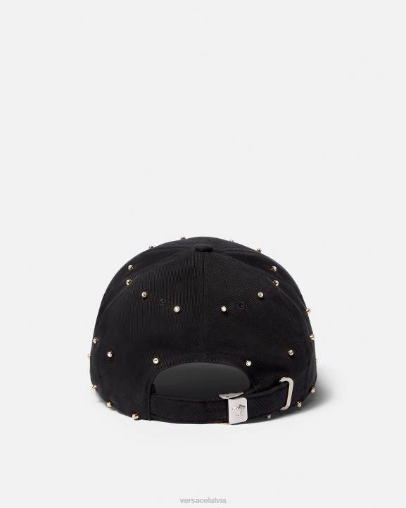 melns Piederumi Versace 806B908 sievietes baroka kristāla režģa beisbola cepure