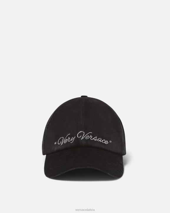 melns Piederumi Versace 806B911 sievietes samta beisbola cepure