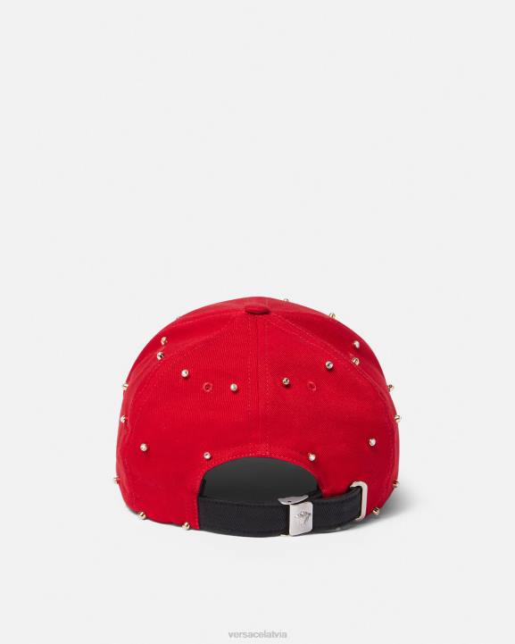 sarkans Piederumi Versace 806B909 sievietes baroka kristāla režģa beisbola cepure