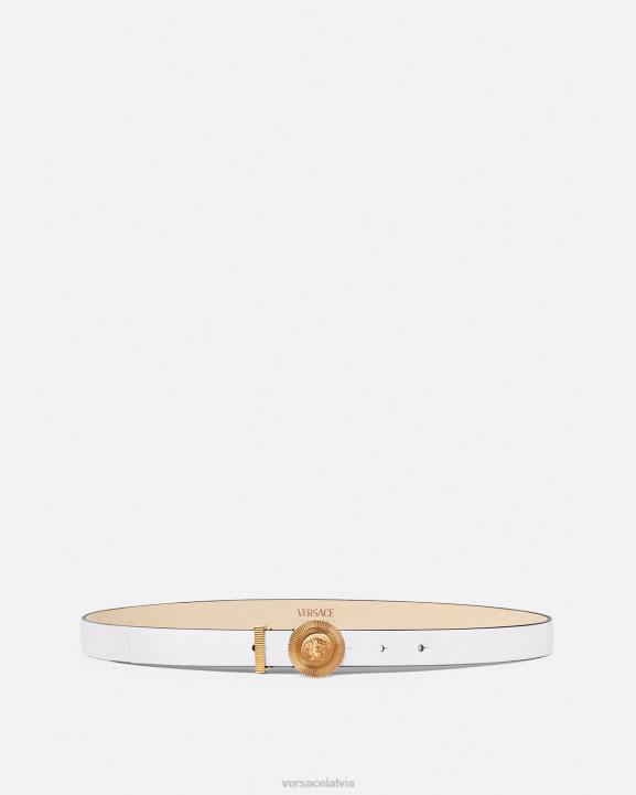 balts Piederumi Versace 806B547 sievietes medusa biggie plānas ādas josta