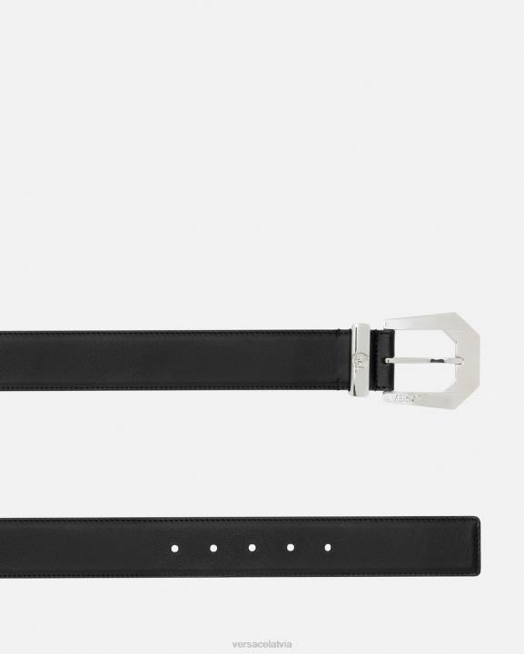 melns Piederumi Versace 806B534 sievietes medusa heritage ādas josta