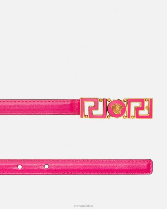 rozā Piederumi Versace 806B543 sievietes greca dievietes plānā ādas josta