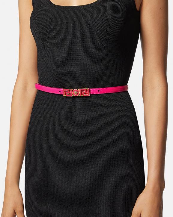 rozā Piederumi Versace 806B543 sievietes greca dievietes plānā ādas josta