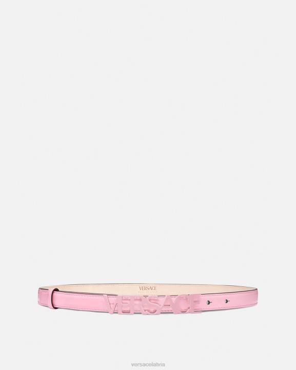 rozā Piederumi Versace 806B550 sievietes logotipa plāna ādas josta