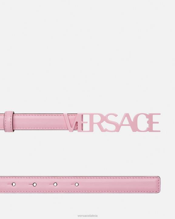 rozā Piederumi Versace 806B550 sievietes logotipa plāna ādas josta