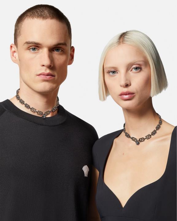 Sudrabs Piederumi Versace 806B764 sievietes greca kaklarota ar radzēm