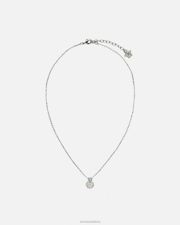 gaiši zils un metālisks Piederumi Versace 806B726 sievietes kristāla medūzas kaklarota